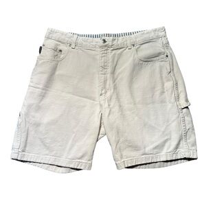 Nautica Denim Carpenter Shorts Mens 40 White Cotton 5 Pocket Utility Casual